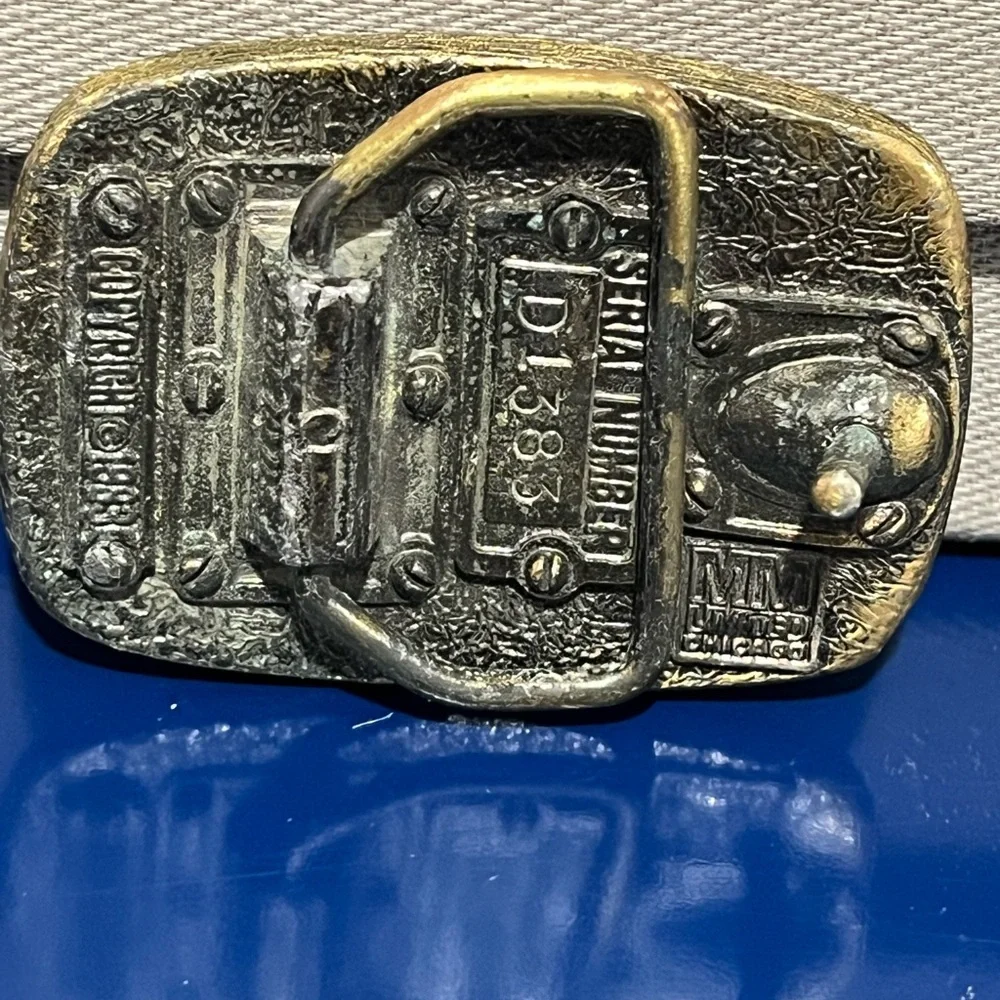 Old Milwaukee Beer Brass Belt Buckle MM Limited Chicago Vintage 80s 1980s 1983